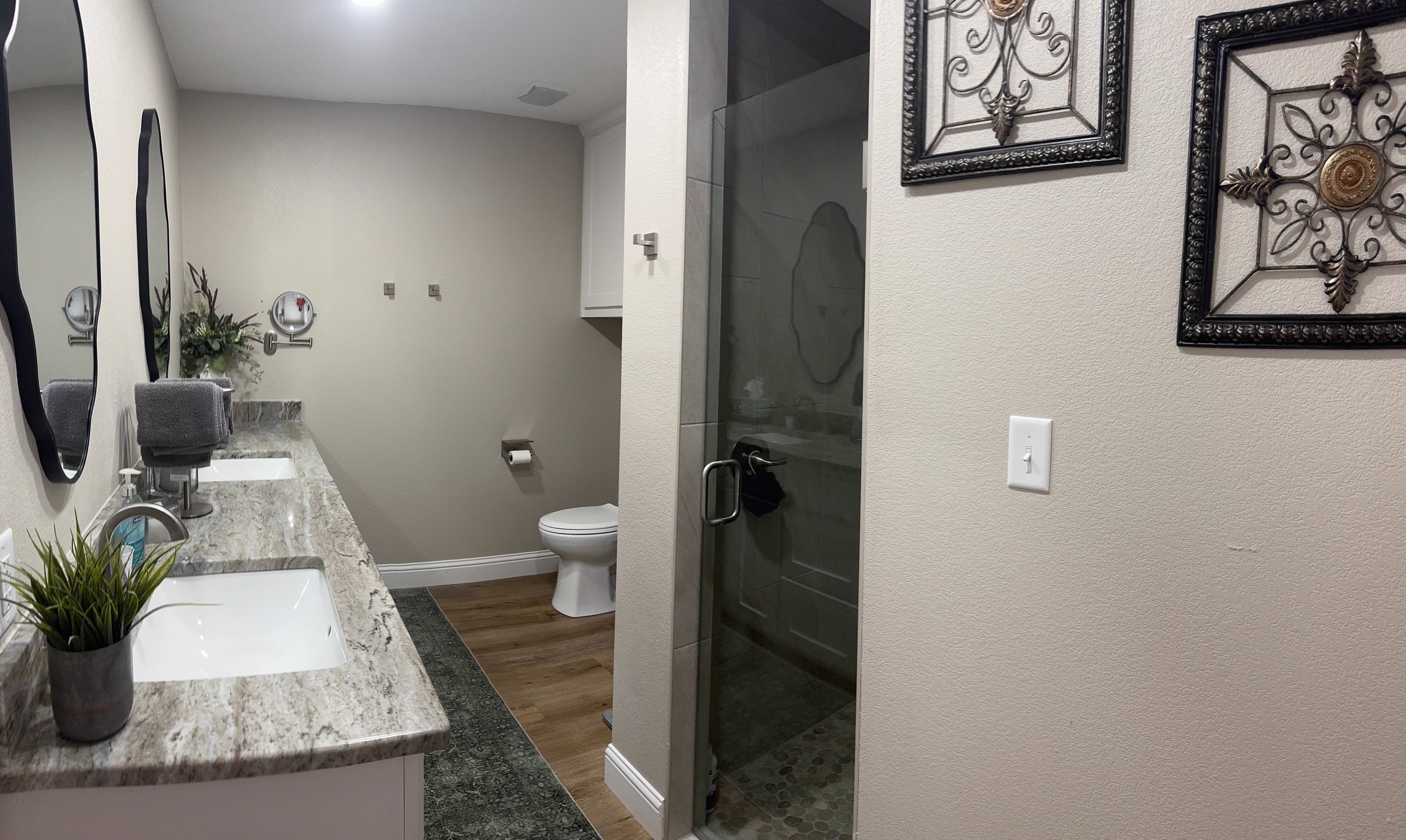 Barndominium master bathroom finish-out